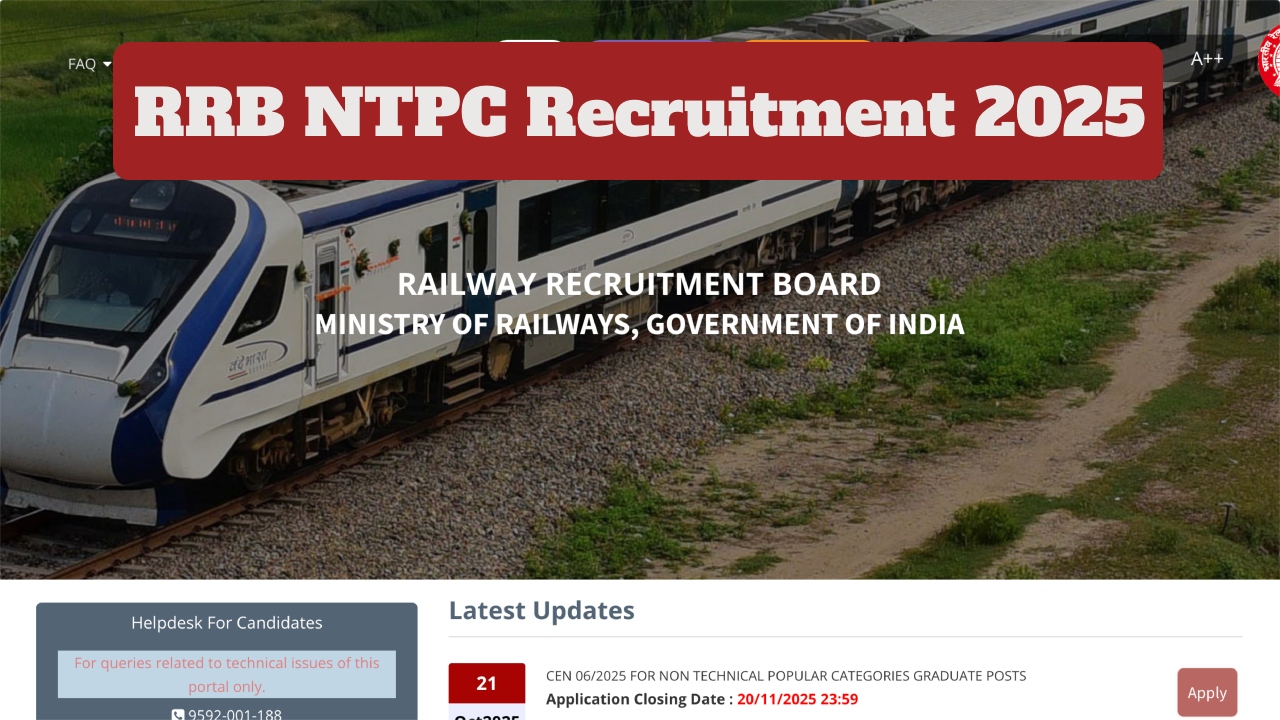 RRB NTPC 2025 Application