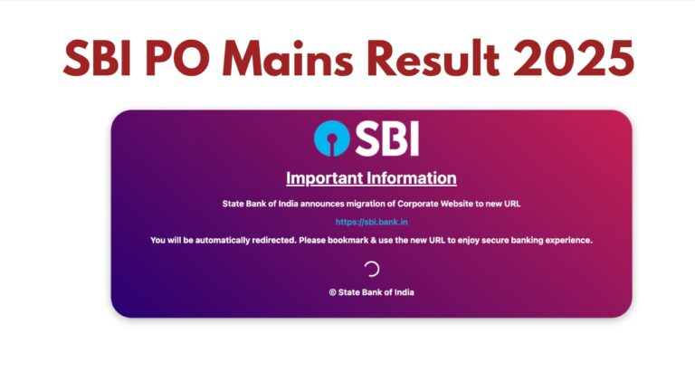 SBI PO Mains Result 2025 – Direct Link to Download Scorecard at sbi.co.in