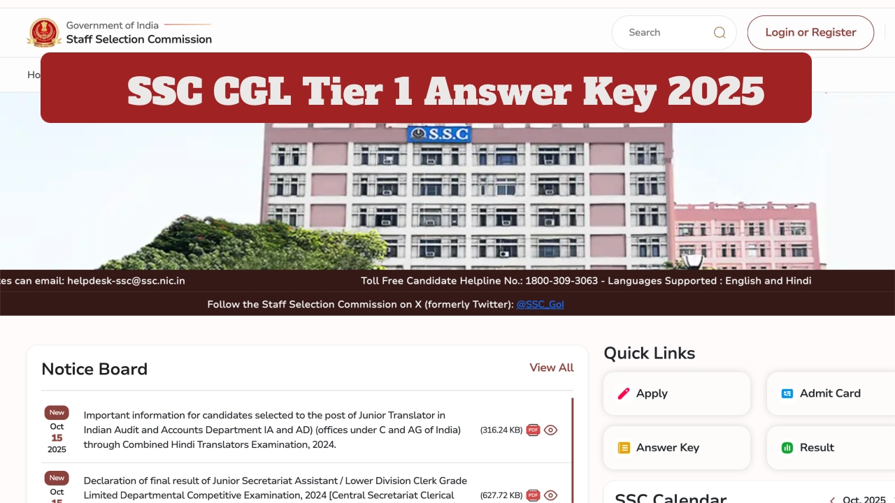 SSC CGL Tier 1 Answer...