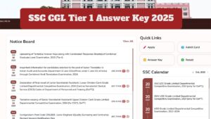 SSC CGL Tier 1 Answer Key 2025 Released at ssc.gov.in