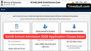 Last Chance! Sainik School Admission 2026 Application Closes Today – Apply Now at exams.nta.nic.in