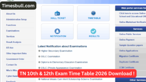 Tamil Nadu 10th & 12th Exam Time Table 2026 Released! Check Date & Details