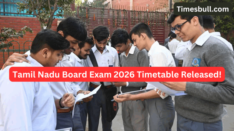 Tamil Nadu Board Exam 2026 Timetable Released! Check Dates Sheet for Class 10 & 12