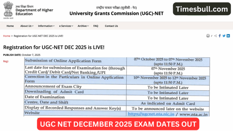 UGC NET December 2025 Exam Dates Out: NTA to Conduct Test from Dec 31 to Jan 7- Check Details!