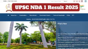 UPSC NDA 1 Result 2025 Declared – Direct Link to Check at upsc.gov.in