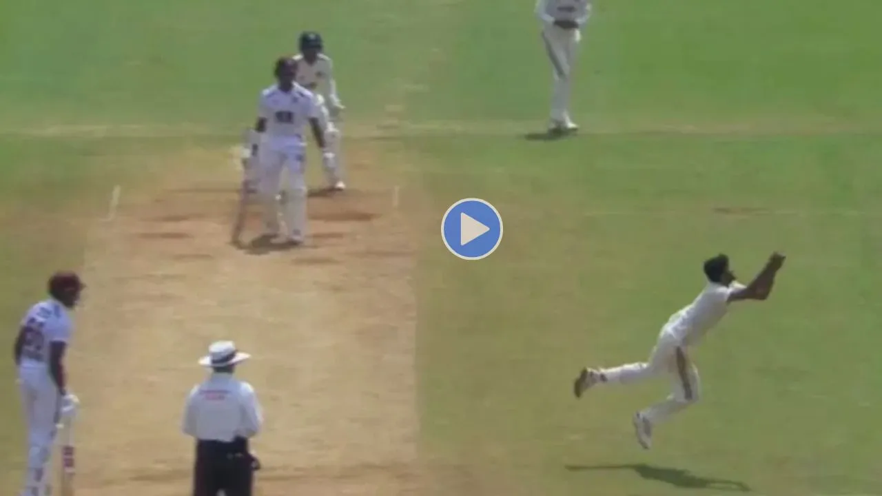 Watch Washington Sundar Takes Stunning Return Catch
