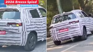 2026 Maruti Suzuki Brezza Facelift Spied Testing: First Look With Underbody CNG Tank