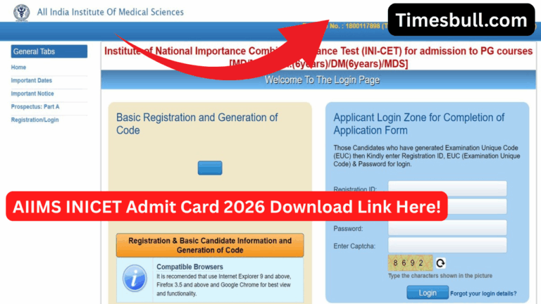 AIIMS INICET Admit Card 2026 Out Now! Download Your Hall Ticket at aiimsexams.ac.in