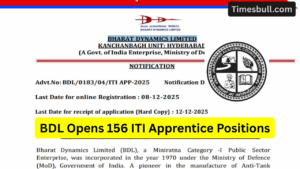 Sarkari Naukri-BDL Opens 156 ITI Apprentice Positions, No Written Test, Merit-Based Selection!
