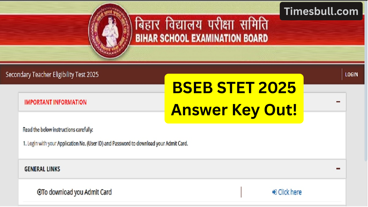 BSEB STET 2025 Answer