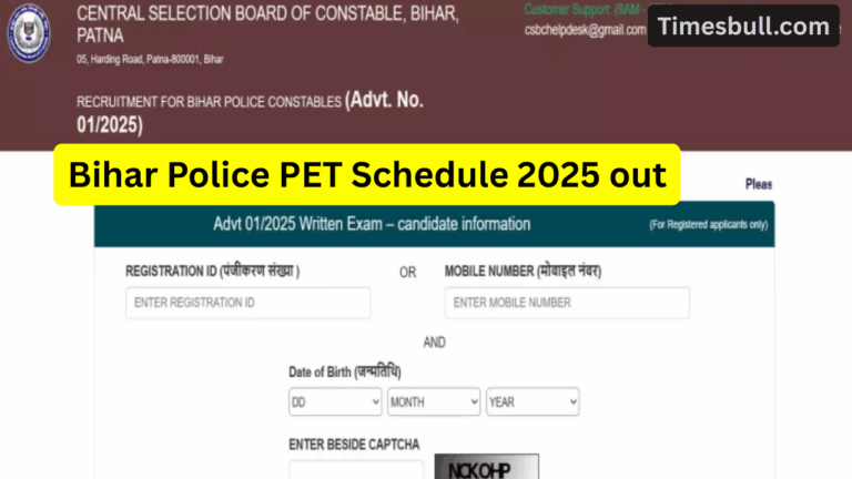 Bihar Police PET Schedule 2025 out – Download Admit Card, Check Running, High Jump and Shot Put Details