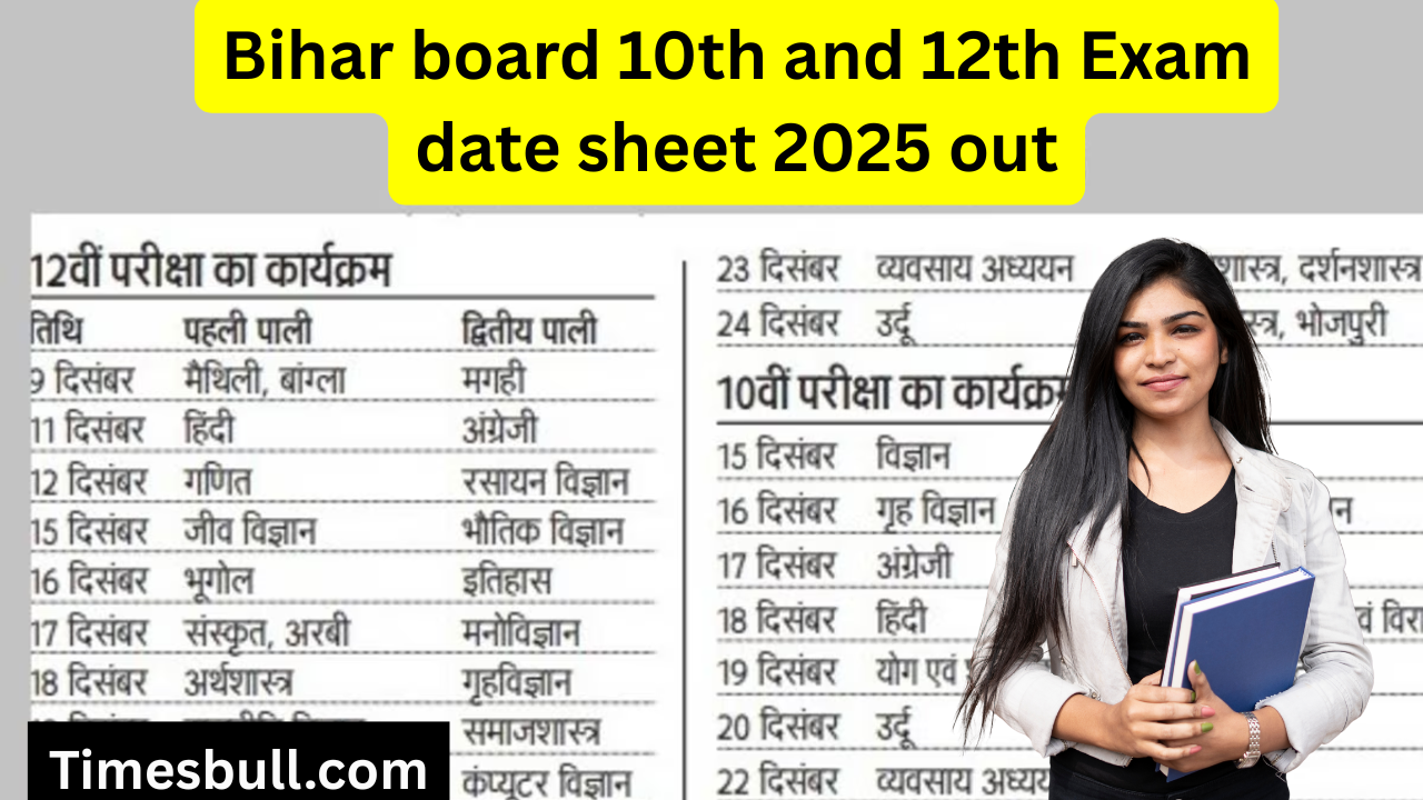 BBOSE Datesheet 2025: Bihar