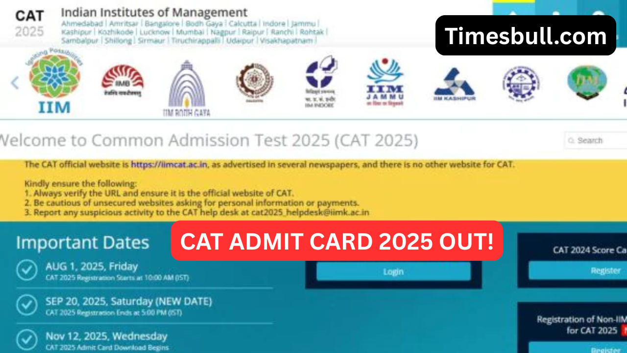 CAT Admit Card 2025 Out!...