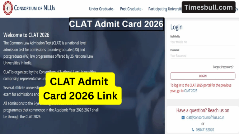 CLAT 2026 Admit Card Out Now – Check Exam Date, Center Details & Direct Download Link