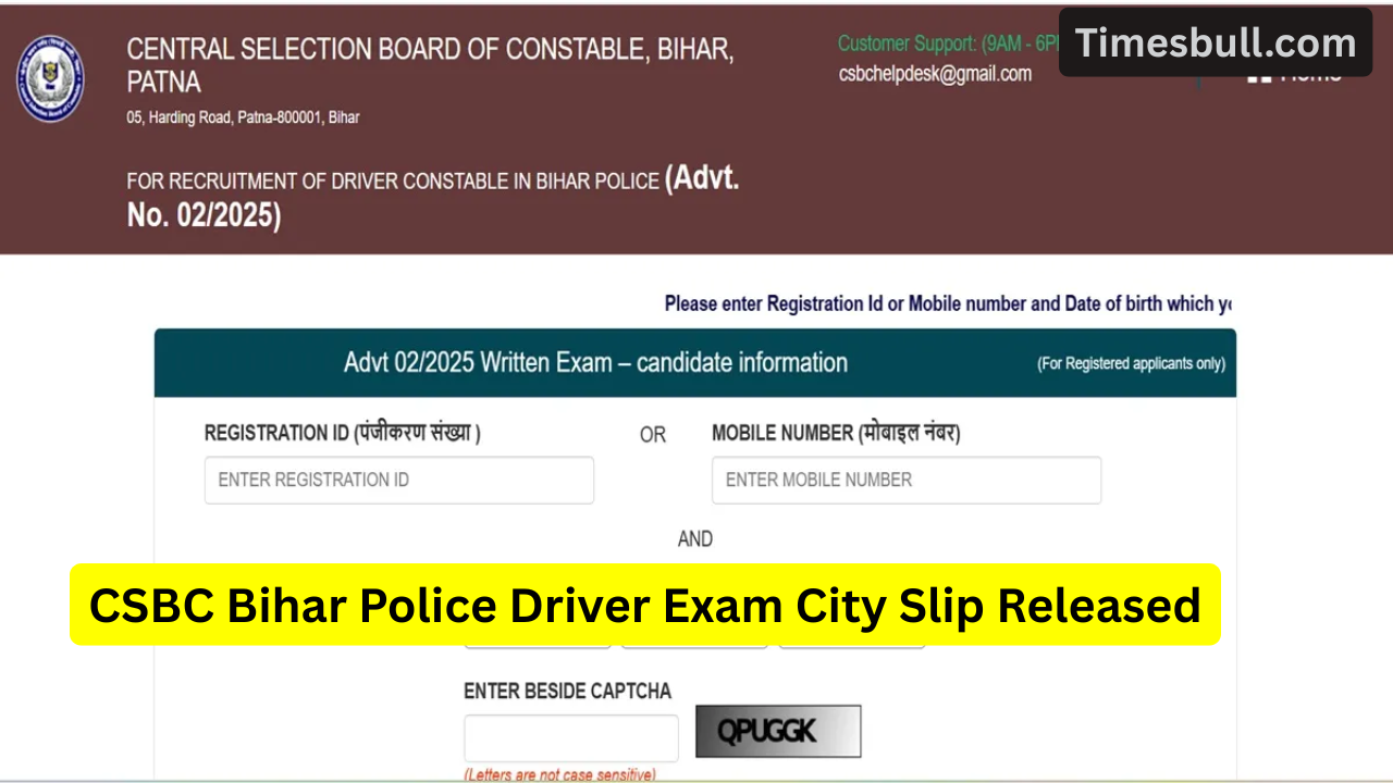 CSBC Bihar Police Driver