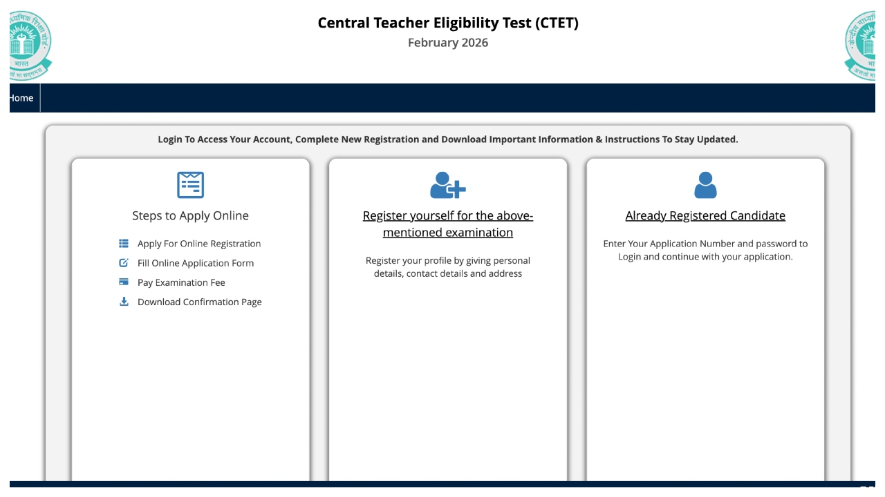CTET 2026 Registration Link