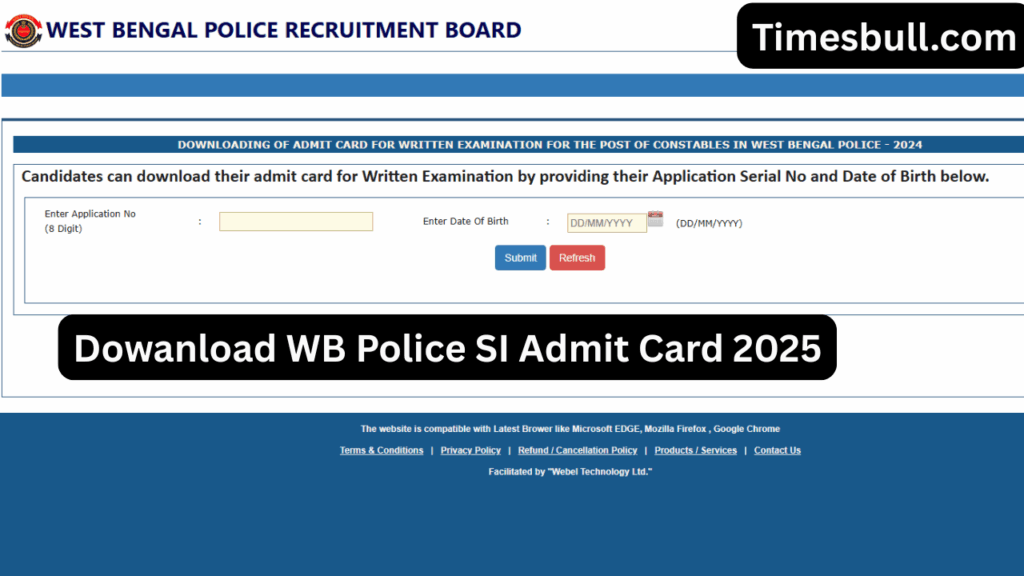 Dowanload WB Police SI Admit Card 2025 3