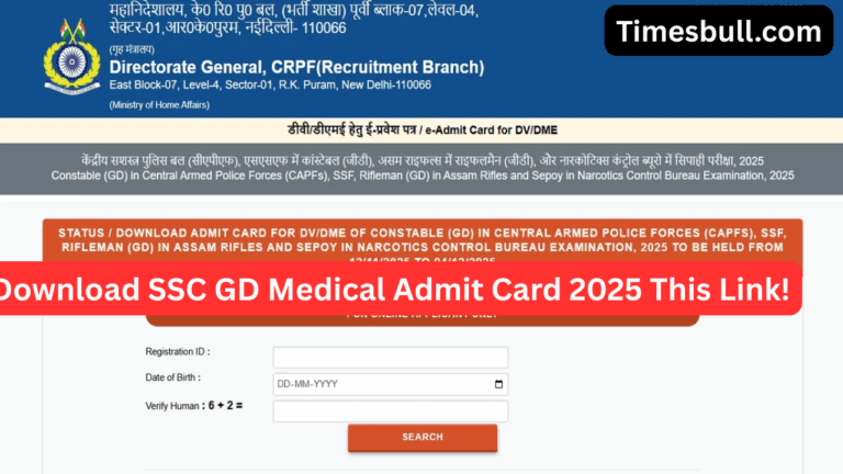 SSC GD Constable Medical Admit Card 2025 Released! Download Now from rect.crpf.gov.in