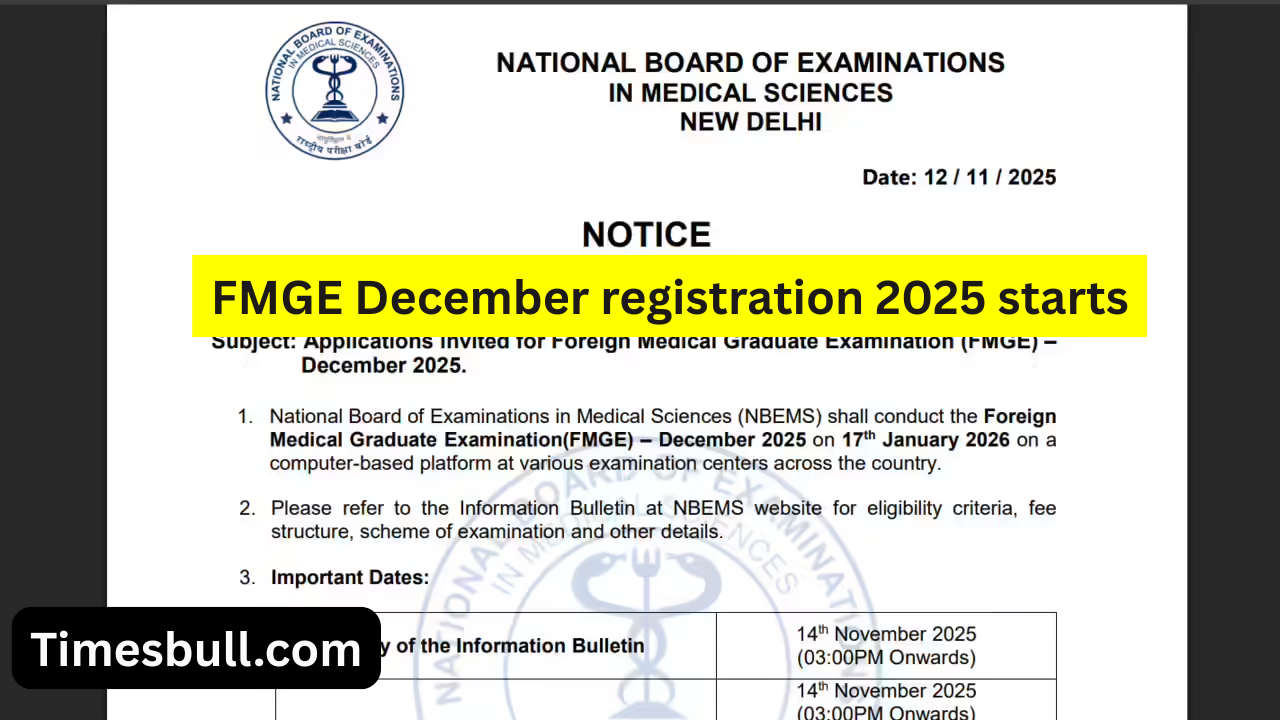 FMGE Exam 2025: Registration
