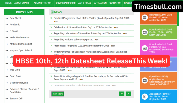 HBSE 10th, 12th Datesheet 2026: Haryana Board to Release Timetable This Week, Get Latest Update Here