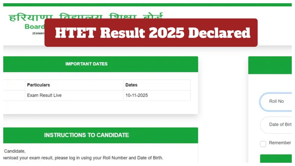 HTET Result 2025 Declared