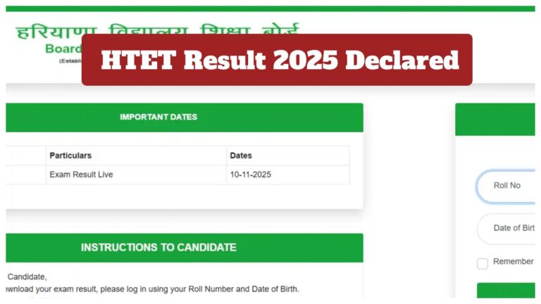 HTET Result 2025 Declared – How to Check Haryana Board Results at bseh.org.in