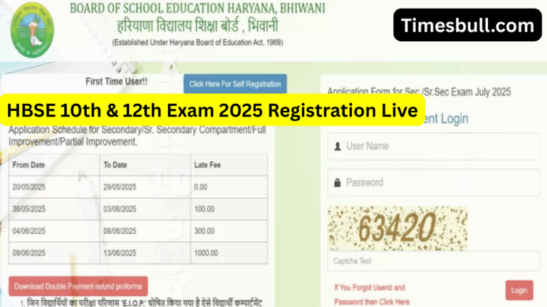 Haryana Board Exam 2025: Registration Open for Class 10 & 12 – Check Fees, Dates & Steps to Apply