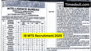 Sarkari Naukri: IB MTS Recruitment 2025- Salary ₹56,900 + Special Allowances, Know Eligibility & Full Details!