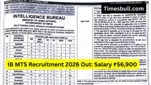 Sarkari Naukri- IB MTS Recruitment 2026 Begins, Salary ₹56,900, 10th Pass Apply Now!