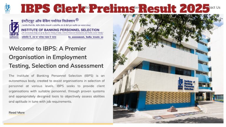 IBPS Clerk Prelims Result 2025 – Direct Scorecard Download Link at ibps.in