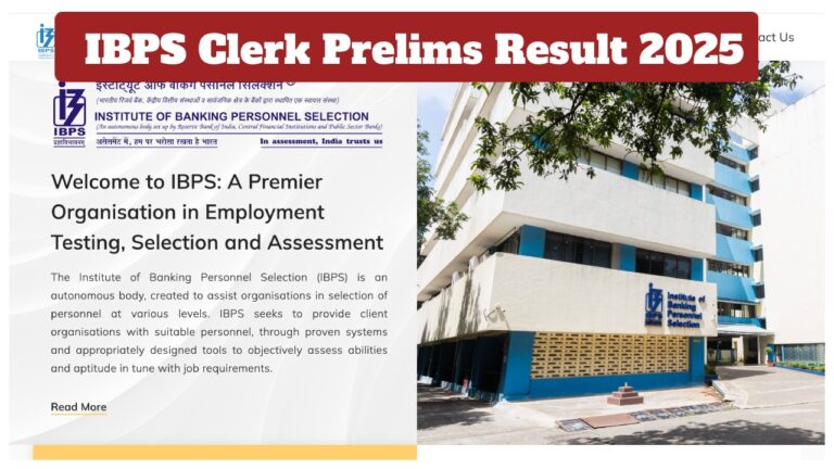 IBPS Clerk Prelims Result 2025 Declared at ibps.in, Here Direct Link