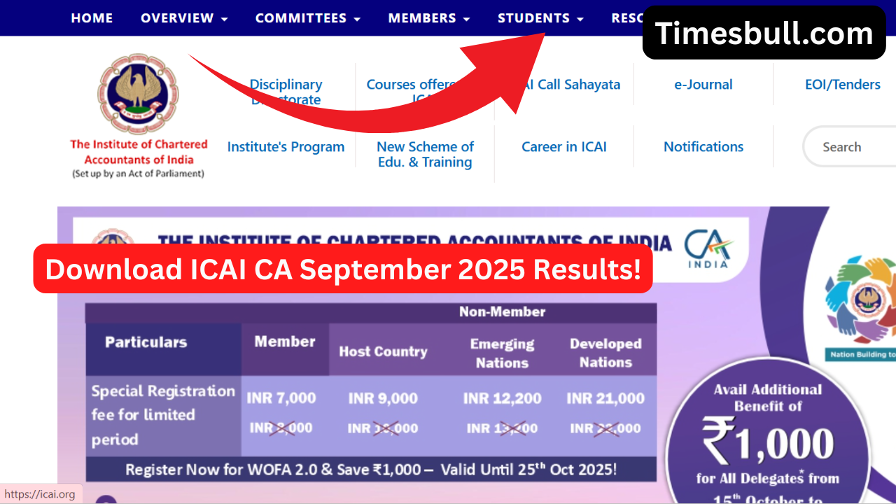 ICAI CA September 2025 Results...