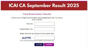 ICAI CA September Result 2025 – Final & Inter Results Out at 2 PM, Foundation at 5 PM on icai.nic.in