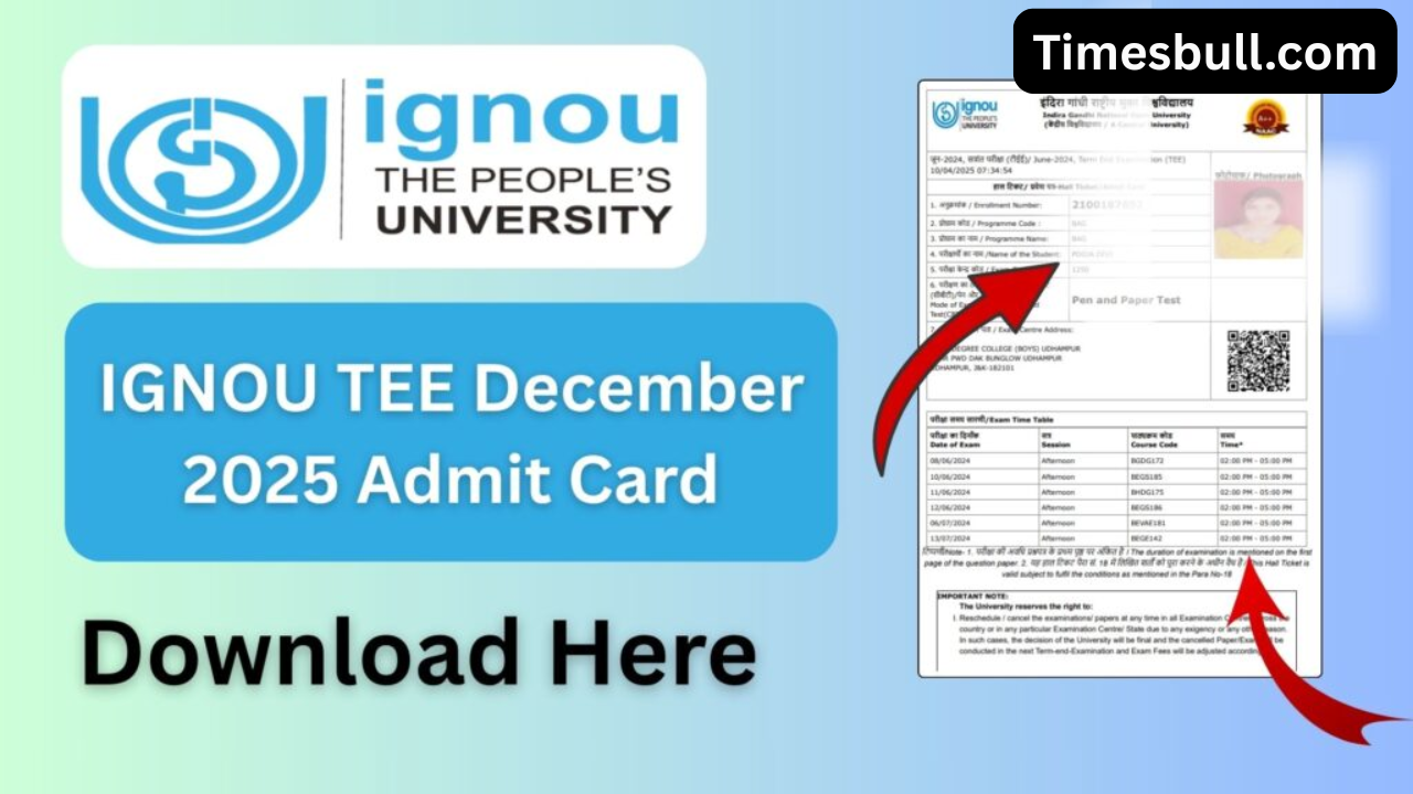 IGNOU December TEE 2025 Admit...