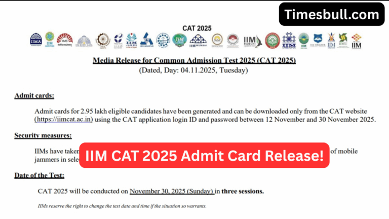 IIM CAT 2025 Admit Card Announced: Download from this date at iimcat.ac.in!