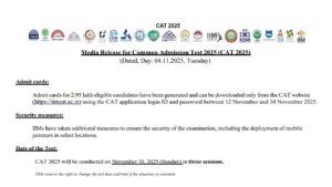 IIM CAT Admit Card 2025 Release Postponed to November 12th at iimcat.ac.in