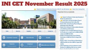 INI CET November Result 2025 – Direct Link to Download Scorecard at aiimsexams.ac.in