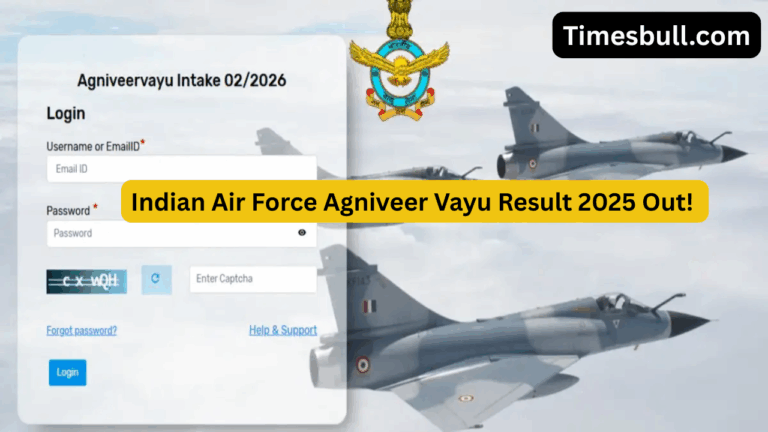 Indian Air Force Agniveer Vayu Result 2025 Out! Check Your Score Now at agnipathvayu.cdac.in
