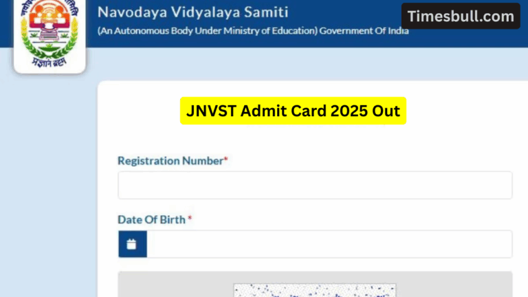 JNVST Admit Card 2025 Out! Download Navodaya Class 6 Hall Ticket Now from This Direct Link