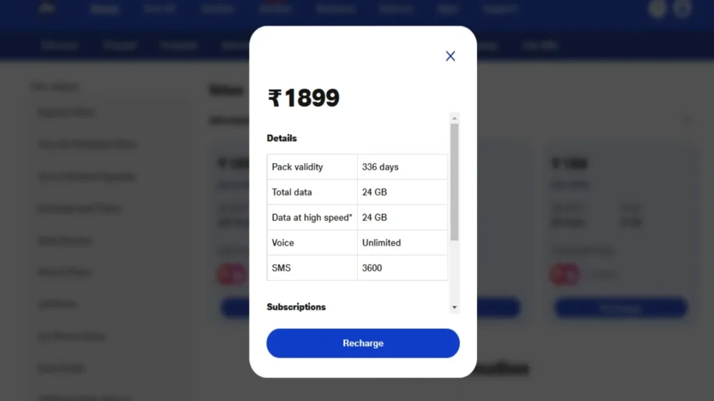 Jio Rs 1,899 Plan