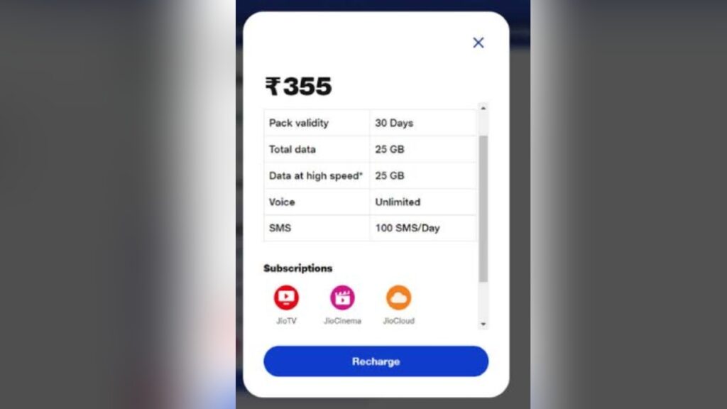 Jio Rs 355 Freedom Plan