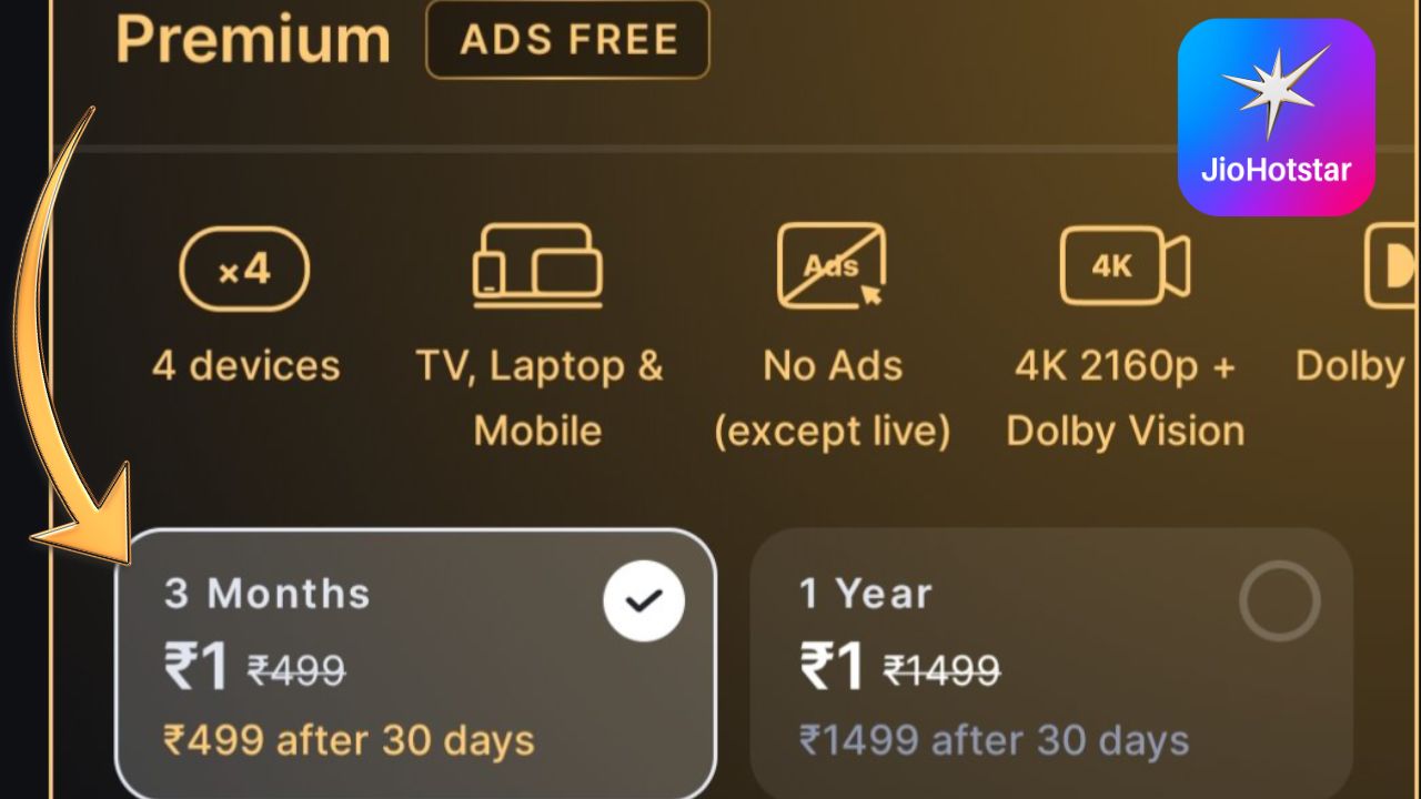JioHotstar Premium at Just Re....