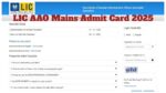LIC AAO Mains Admit Card 2025