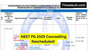 NEET PG 2025 Counselling Gets New Dates – Round 1, 2 & 3 Timelines Released, Check Here