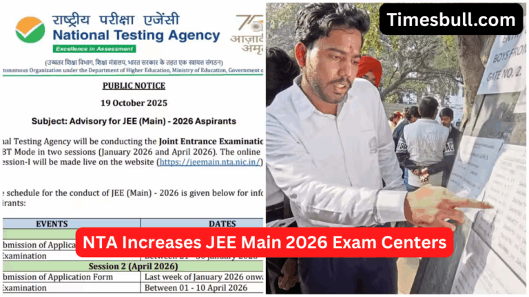 Big Update: NTA Increases JEE Main 2026 Exam Centers to 323 Cities – Check Details Here!