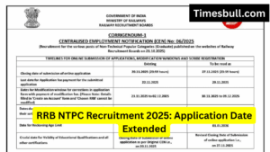 RRB NTPC Recruitment 2025: Application Date Extended-Over 5,800 Vacancies, Apply NOW!
