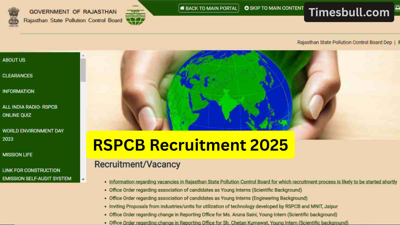 RSPCB Recruitment 2025- Rajasthan Opens...