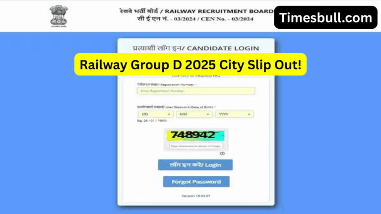 Railway Group D 2025 City Slip Out! Check Exam Date, Pattern & Download Link Here