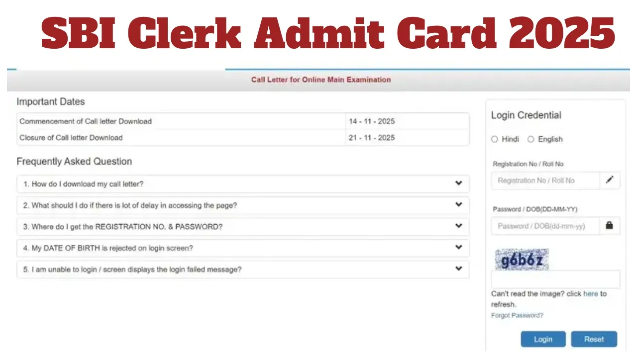 Sbi Clerk Admit Card 2025