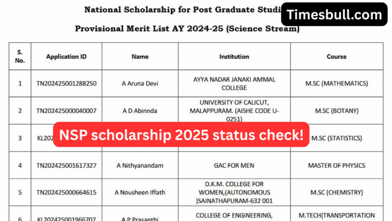 UGC NSP Scholarship 2025 Merit List Released! Check Your Name at scholarships.gov.in